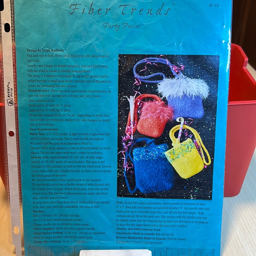 Fiber Trends Party Purses, Fabulous Felt Totes & Gelato Bag bundle